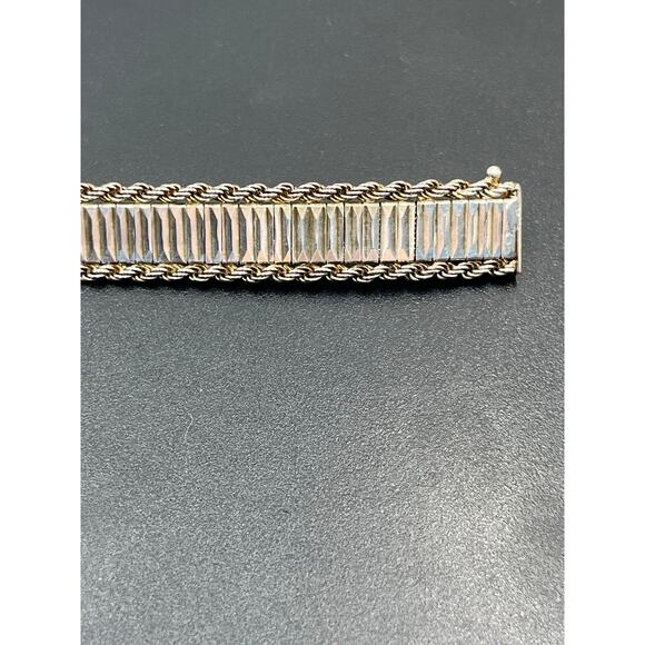 Milor Italy 925 Sterling Silver Rope Chain Elegant Bracelet 7.5" 25g, 13mm Wide - Picture 7 of 16